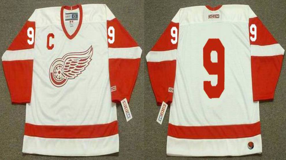2019 Men Detroit Red Wings #9 No name White CCM NHL jerseys->detroit red wings->NHL Jersey